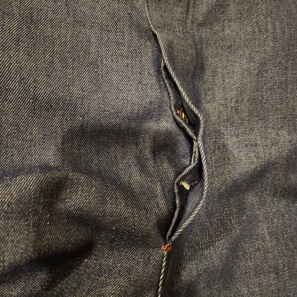 Vintage Montgomery Ward Blue Denim Work Overalls Bib Made in USA - Picture 6 of 9